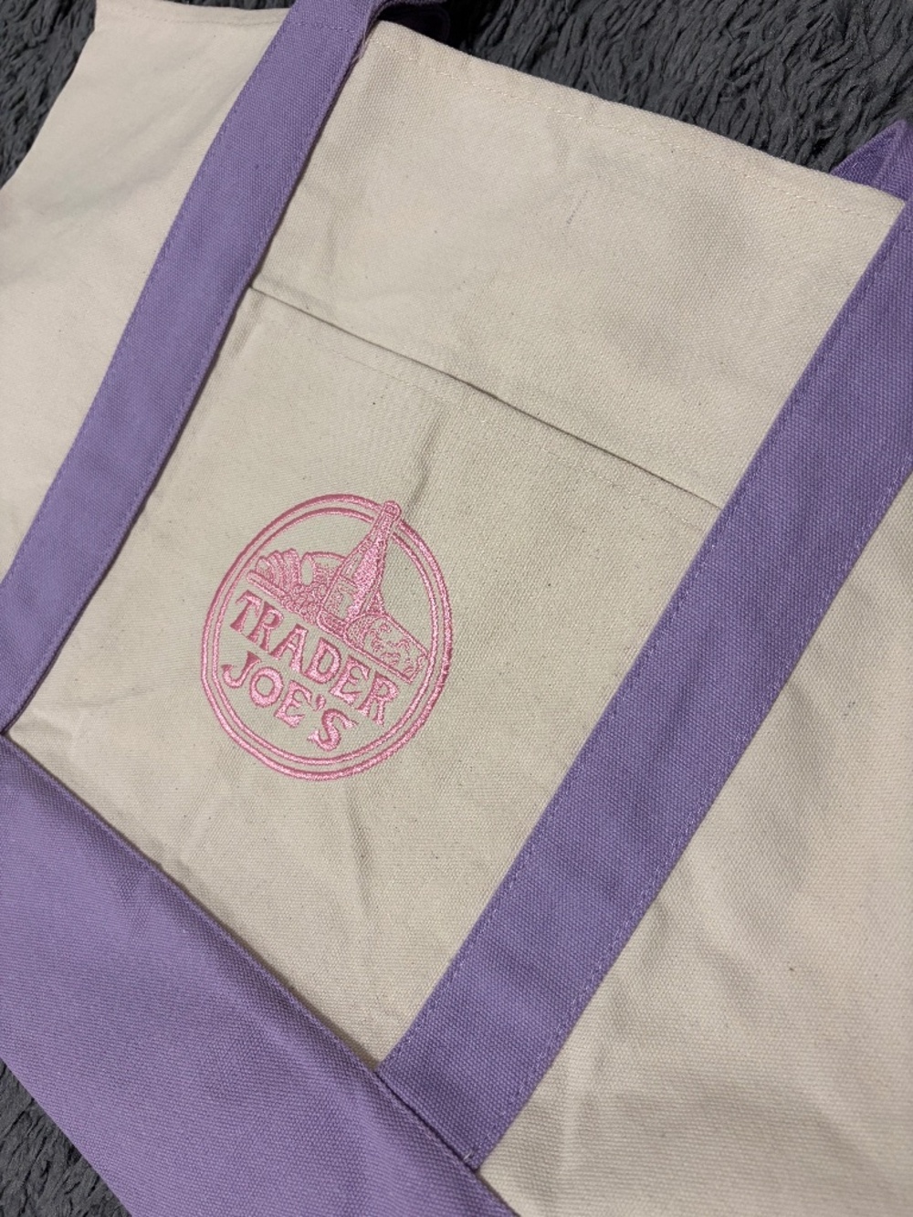 Trader Joe's Large Lavender Canvas Tote Bag - Picture 11 of 11